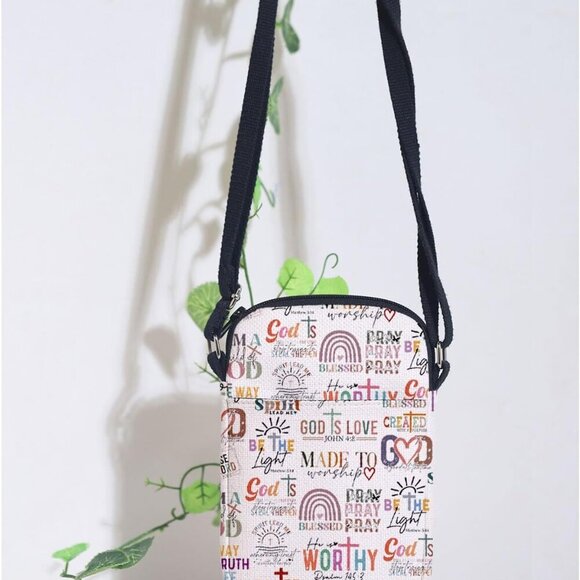Stylish Christian-Inspired Crossbody Bag with Adjustable Strap & Zipper Closure - Picture 5 of 6